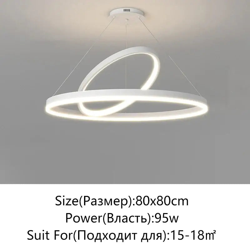 Modern black irregular ceiling chandelier with white led light and two interlocking rings by decorbites irregular ceiling decorbites irregular