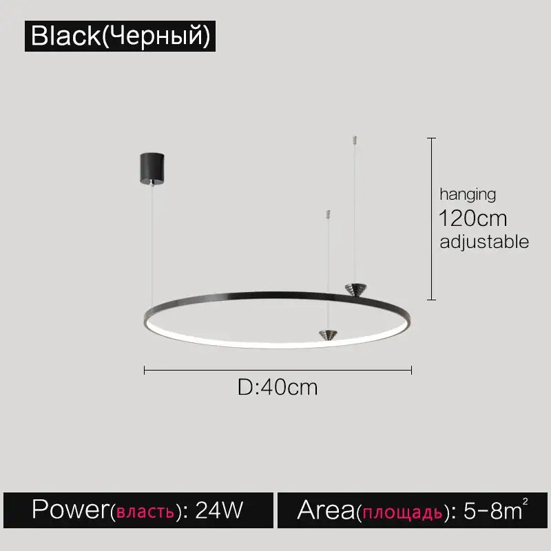 Modern black italian style annular pendant lamp with sleek minimalist design and adjustable hanging length for dining room decorbites italian style