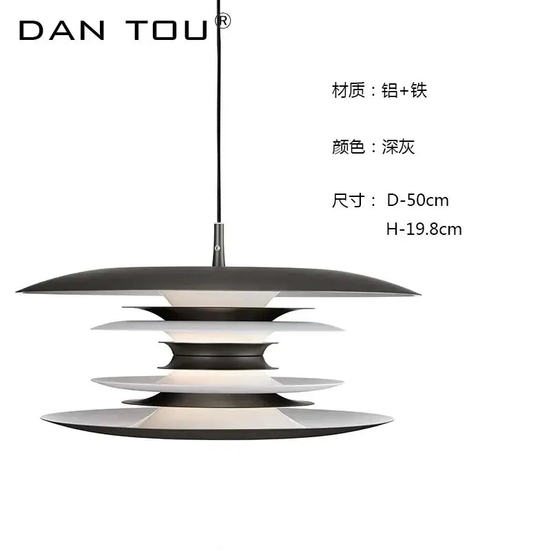 Dan tou brand modern black layered iron art flying pendant light made of aluminum and iron for dining room decorbites pendant lights