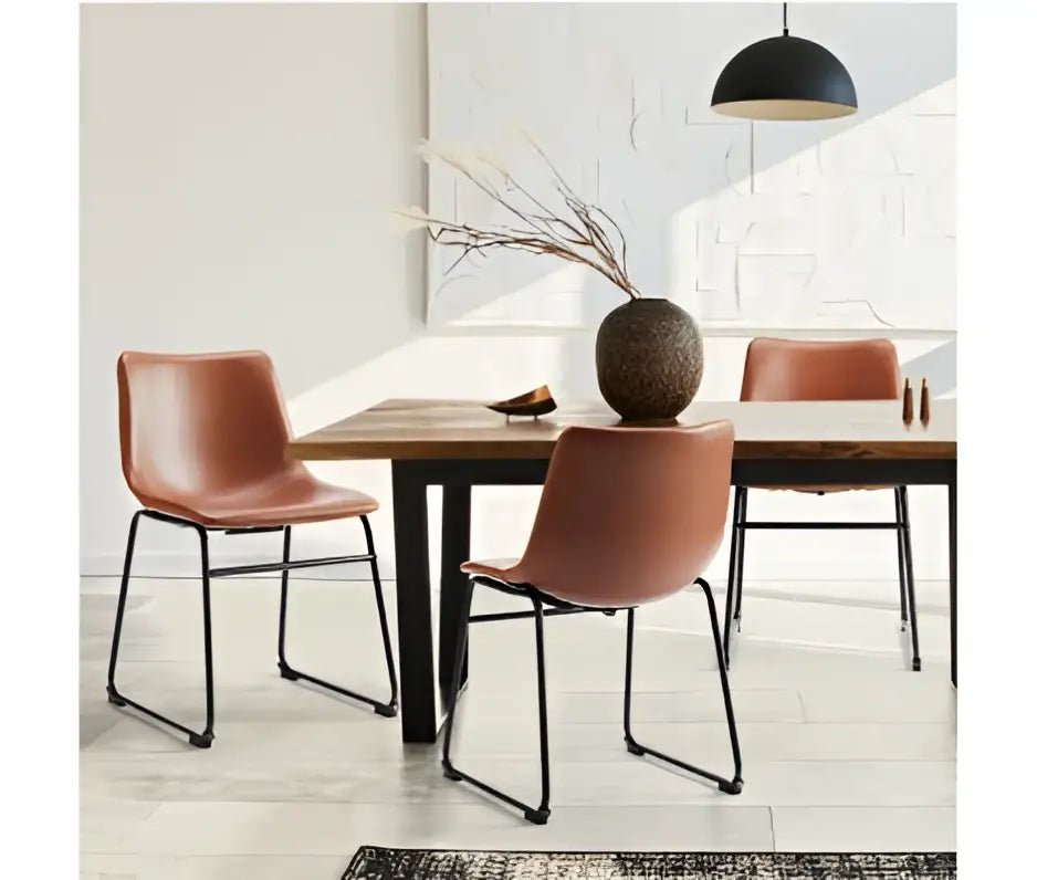 Modern black leather bar stools with gold stitching for kitchen island - Decorbites