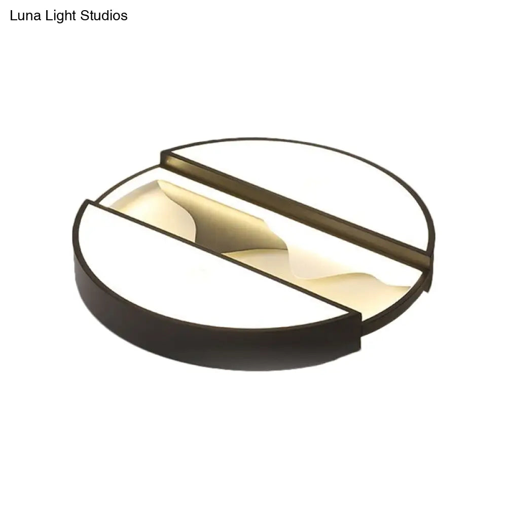 DecorBites™ DecorBites™ Modern Black LED Ceiling Flush Mount with Metal Shade - Warm/White Light - 16.5"/20.5" Wide