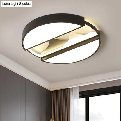 DecorBites™ DecorBites™ Modern Black LED Ceiling Flush Mount with Metal Shade - Warm/White Light - 16.5"/20.5" Wide