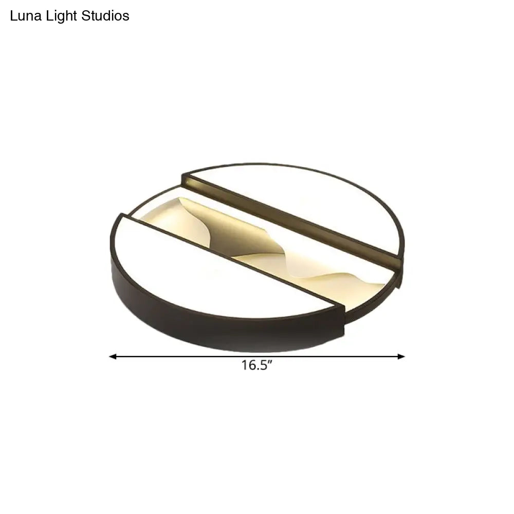 DecorBites™ DecorBites™ Modern Black LED Ceiling Flush Mount with Metal Shade - Warm/White Light - 16.5"/20.5" Wide