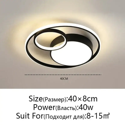 Modern black led ceiling lights featuring a white concentric ring design for stylish living room decorbites black modern lighting