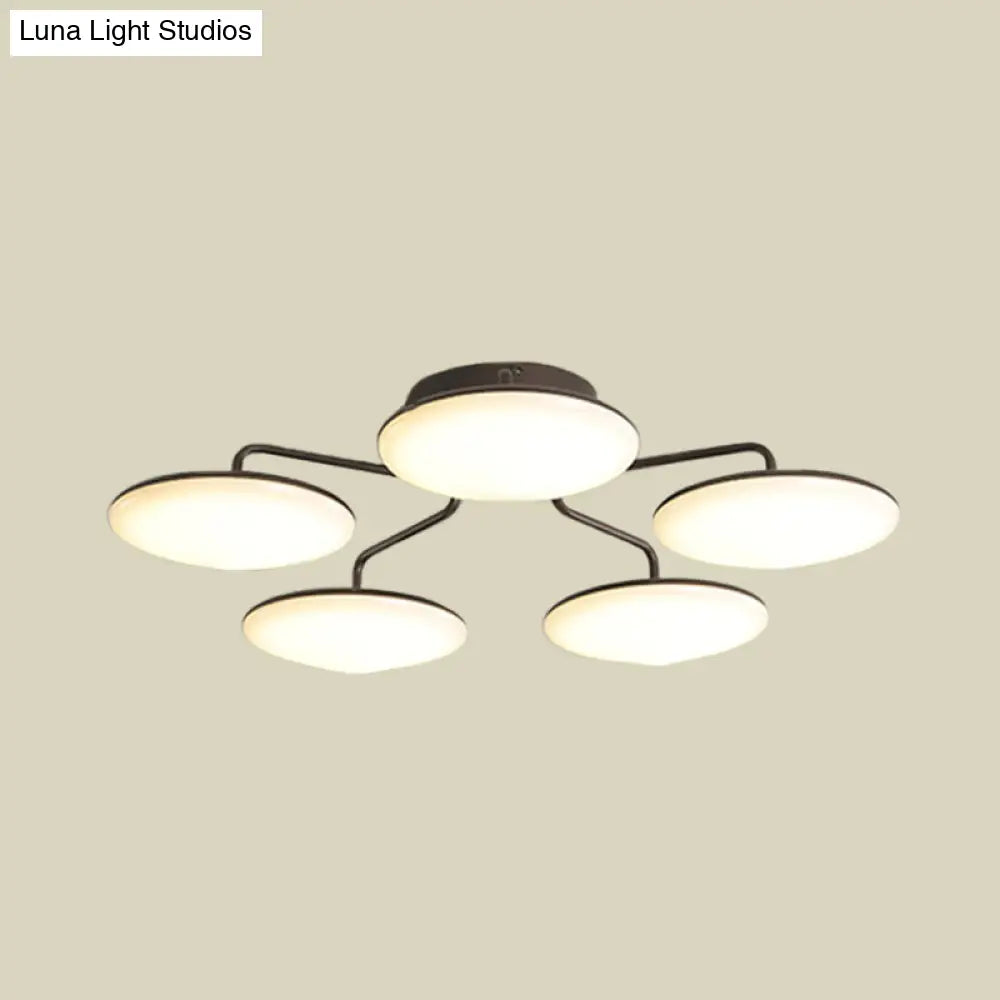 DecorBites™ DecorBites™ Modern Black LED Ceiling Mount Light with Curved Acrylic Branches - Perfect for Bedrooms