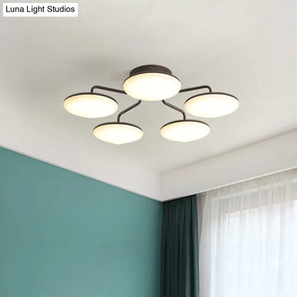 DecorBites™ DecorBites™ Modern Black LED Ceiling Mount Light with Curved Acrylic Branches - Perfect for Bedrooms