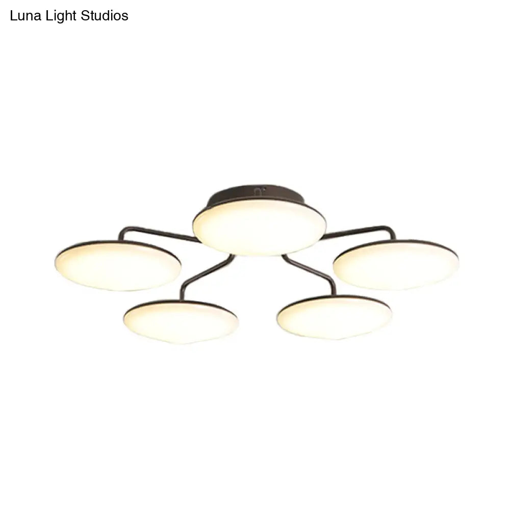 DecorBites™ DecorBites™ Modern Black LED Ceiling Mount Light with Curved Acrylic Branches - Perfect for Bedrooms