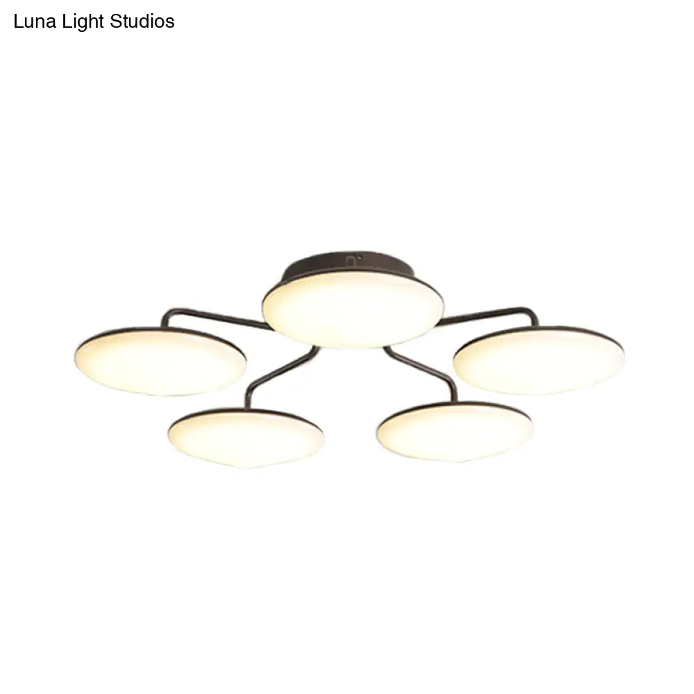 DecorBites™ DecorBites™ Modern Black LED Ceiling Mount Light with Curved Acrylic Branches - Perfect for Bedrooms