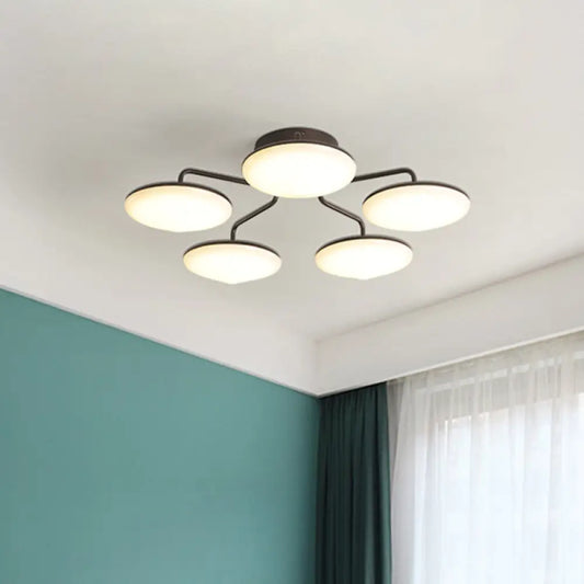 DecorBites™ DecorBites™ Modern Black LED Ceiling Mount Light with Curved Acrylic Branches - Perfect for Bedrooms