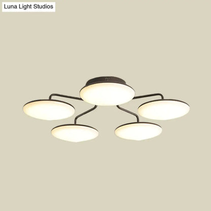 DecorBites™ DecorBites™ Modern Black LED Ceiling Mount Light with Curved Acrylic Branches - Perfect for Bedrooms