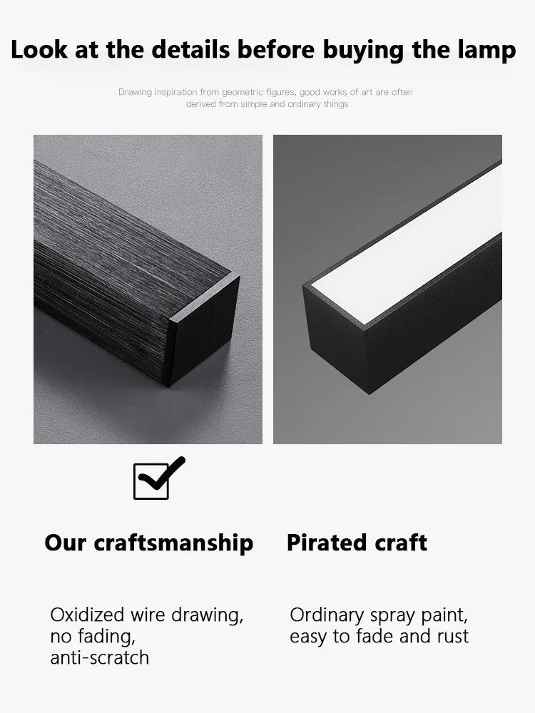 Modern Black LED Chandelier Lights for Bedroom and Living Room