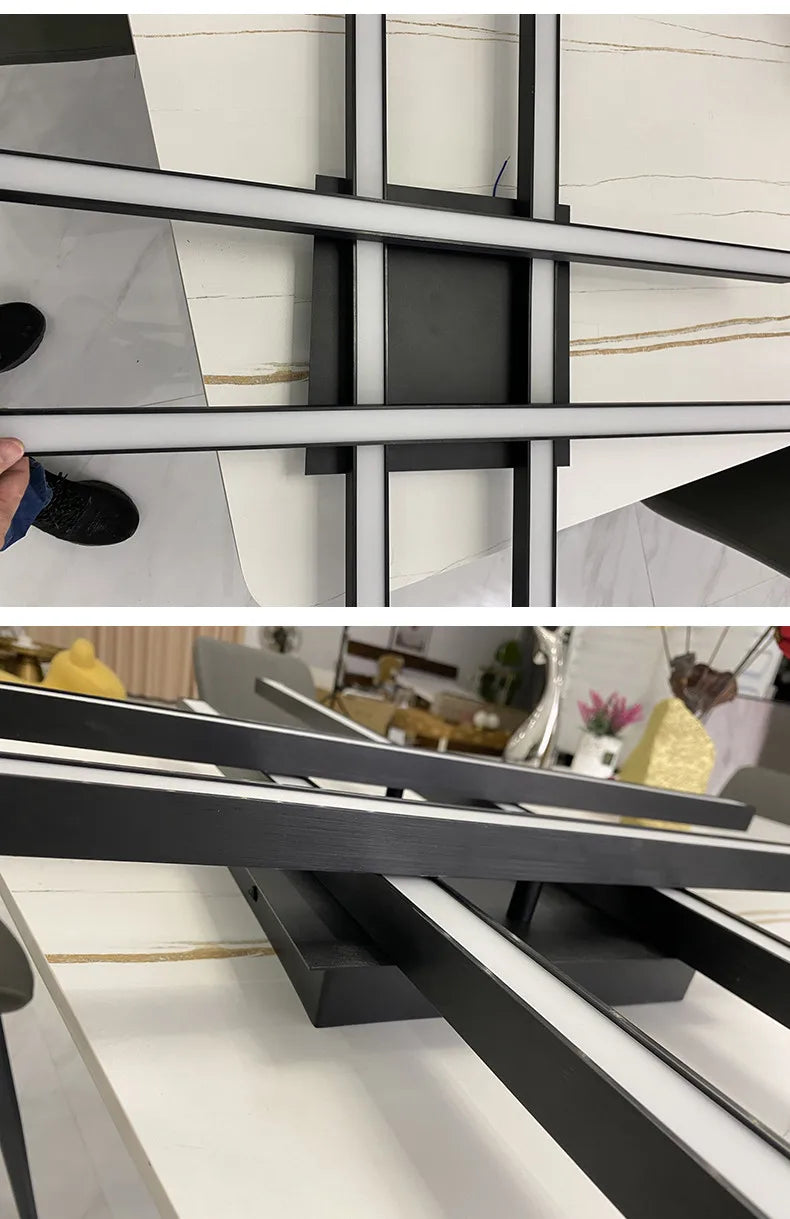 Modern Black LED Chandelier Lights for Bedroom and Living Room