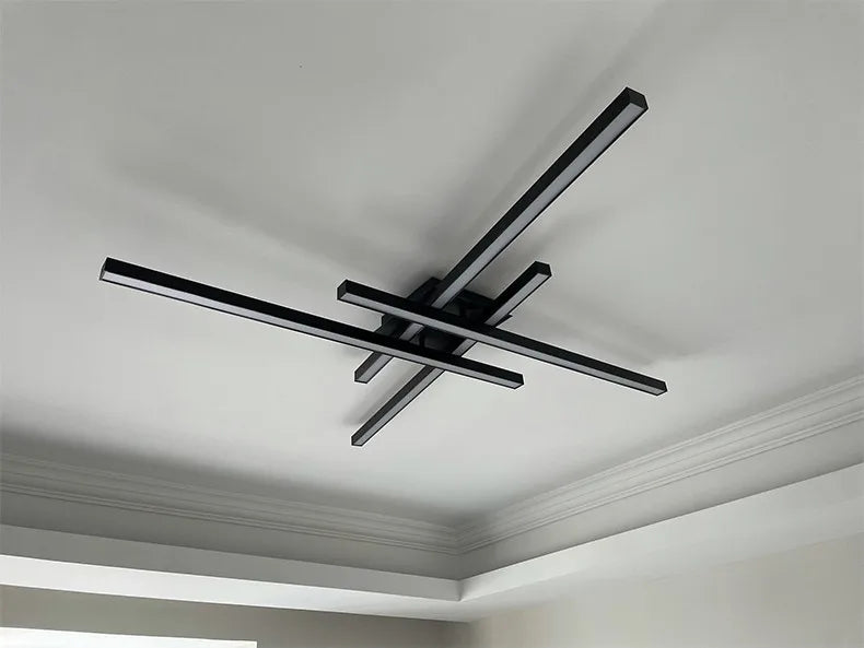 Modern Black LED Chandelier Lights for Bedroom and Living Room