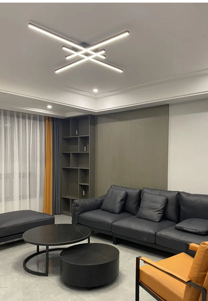 Modern Black LED Chandelier Lights for Bedroom and Living Room