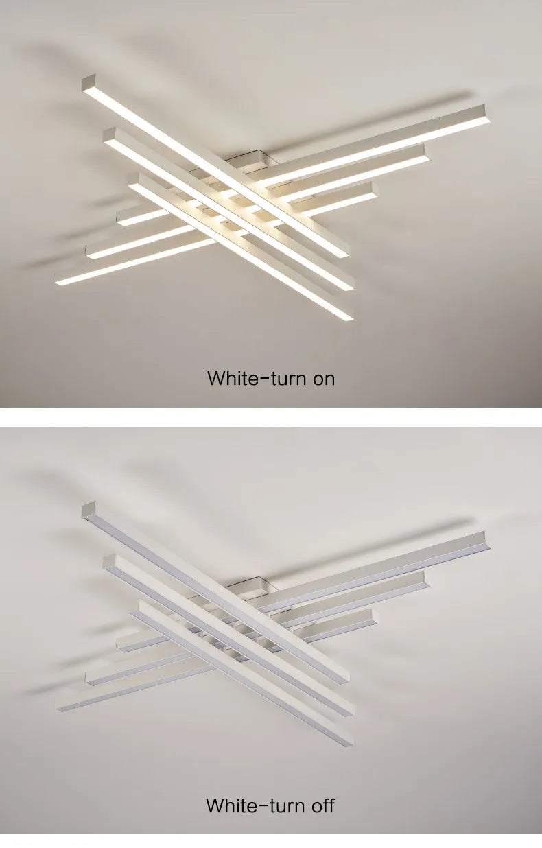 Modern Black LED Chandelier Lights for Bedroom and Living Room