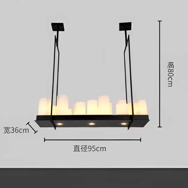 Modern black led chandelier with glass led candle lights and wine glass rack for dining room use