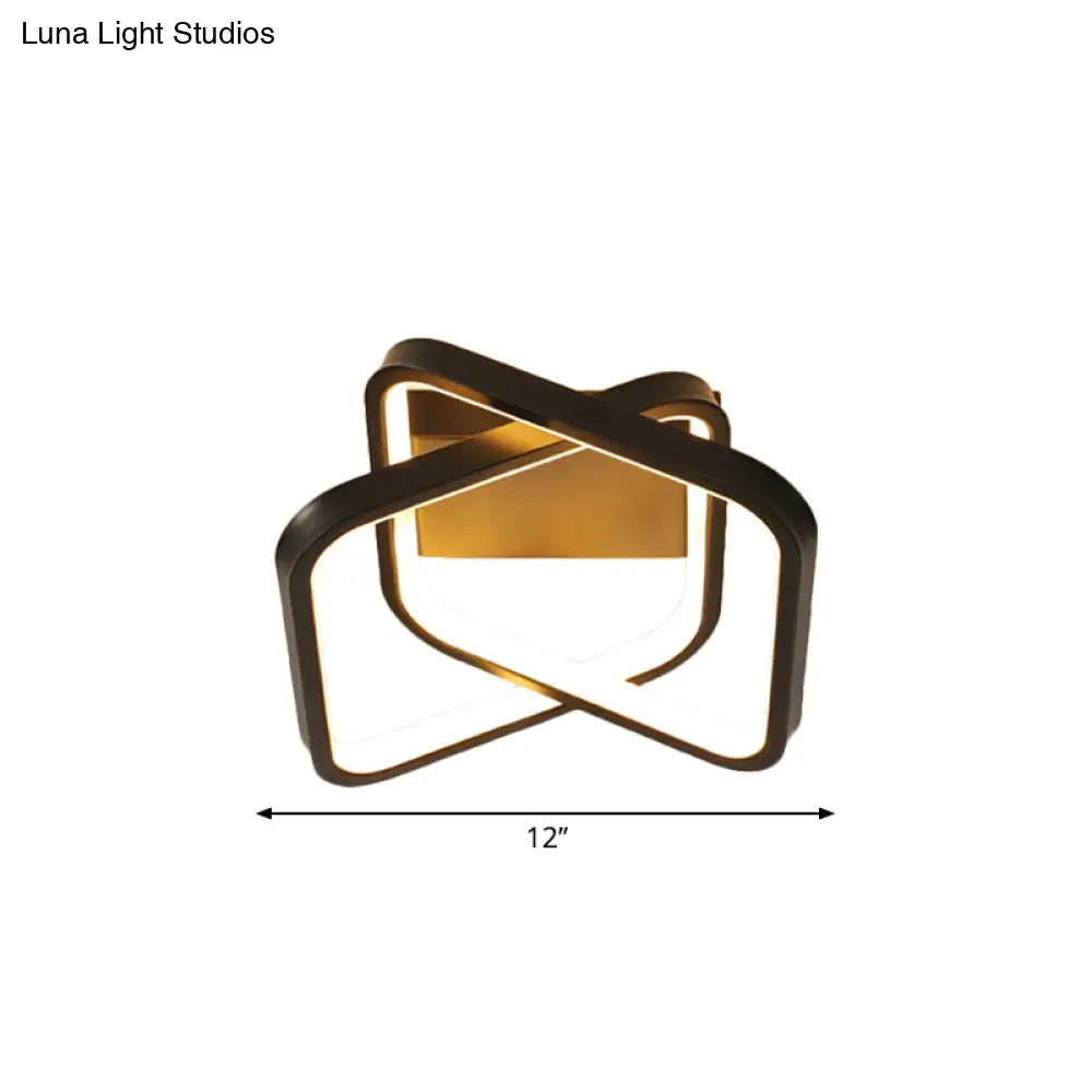 ديكوربايتس™ مصباح سقف LED أسود حديث من ديكوربايتس™ مثبت في السقف للممر - تصميم مستطيل مزدوج مع لمسة نهائية من الألومنيوم