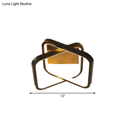 ديكوربايتس™ مصباح سقف LED أسود حديث من ديكوربايتس™ مثبت في السقف للممر - تصميم مستطيل مزدوج مع لمسة نهائية من الألومنيوم