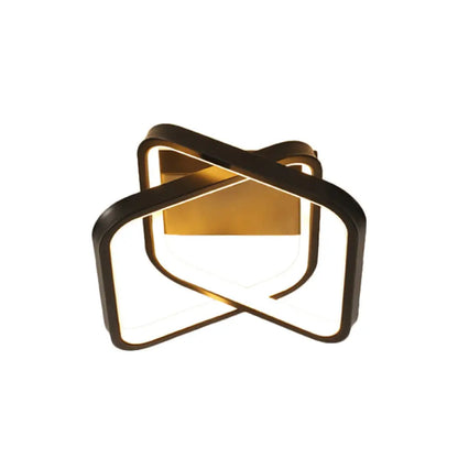 ديكوربايتس™ مصباح سقف LED أسود حديث من ديكوربايتس™ مثبت في السقف للممر - تصميم مستطيل مزدوج مع لمسة نهائية من الألومنيوم