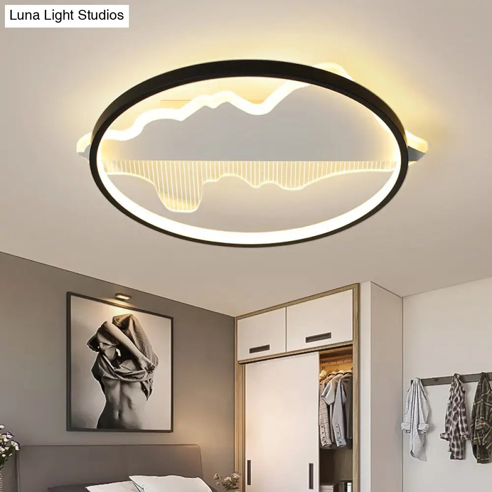 DecorBites™ DecorBites™ Modern Black LED Flushmount Ceiling Light for Minimalist Bedroom Décor