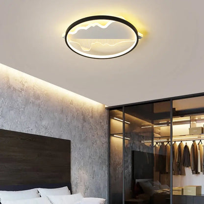 DecorBites™ DecorBites™ Modern Black LED Flushmount Ceiling Light for Minimalist Bedroom Décor