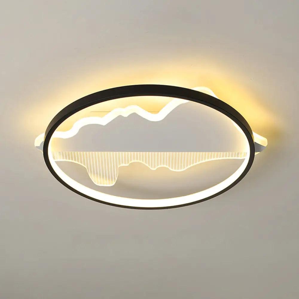 DecorBites™ DecorBites™ Modern Black LED Flushmount Ceiling Light for Minimalist Bedroom Décor
