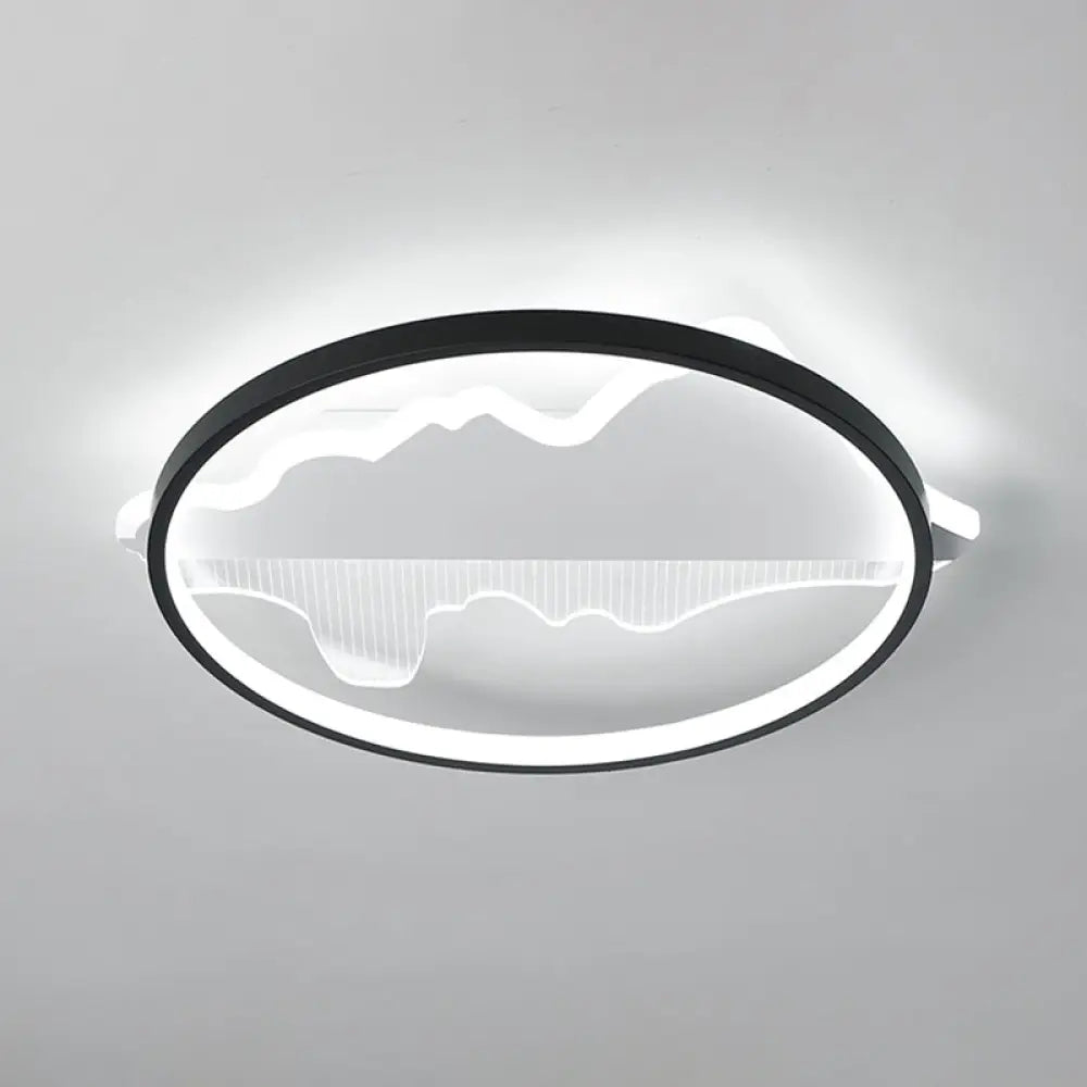 DecorBites™ DecorBites™ Modern Black LED Flushmount Ceiling Light for Minimalist Bedroom Décor