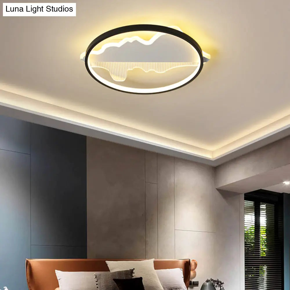 DecorBites™ DecorBites™ Modern Black LED Flushmount Ceiling Light for Minimalist Bedroom Décor