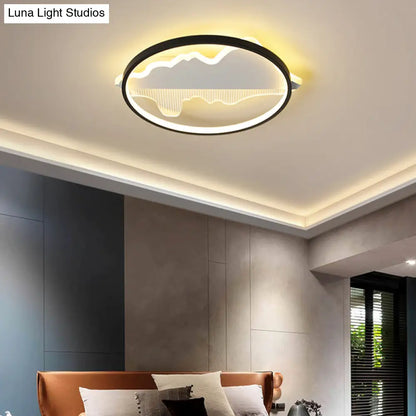 DecorBites™ DecorBites™ Modern Black LED Flushmount Ceiling Light for Minimalist Bedroom Décor
