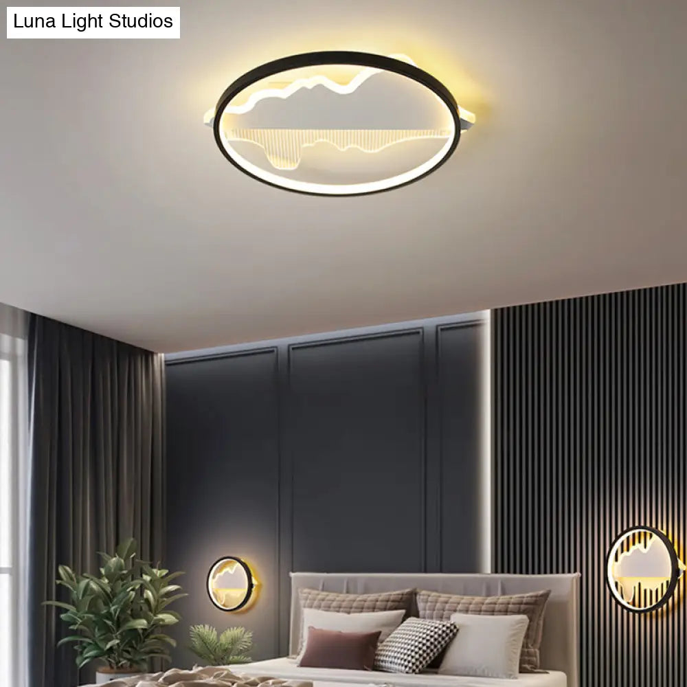 DecorBites™ DecorBites™ Modern Black LED Flushmount Ceiling Light for Minimalist Bedroom Décor