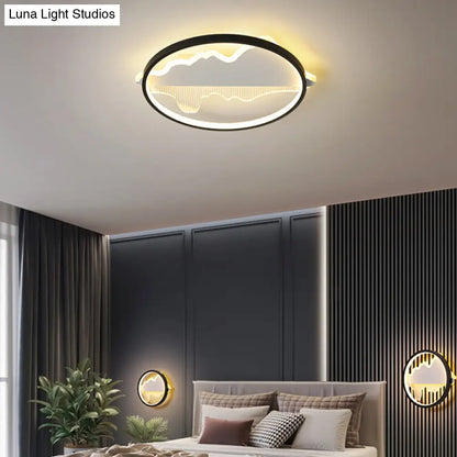 DecorBites™ DecorBites™ Modern Black LED Flushmount Ceiling Light for Minimalist Bedroom Décor