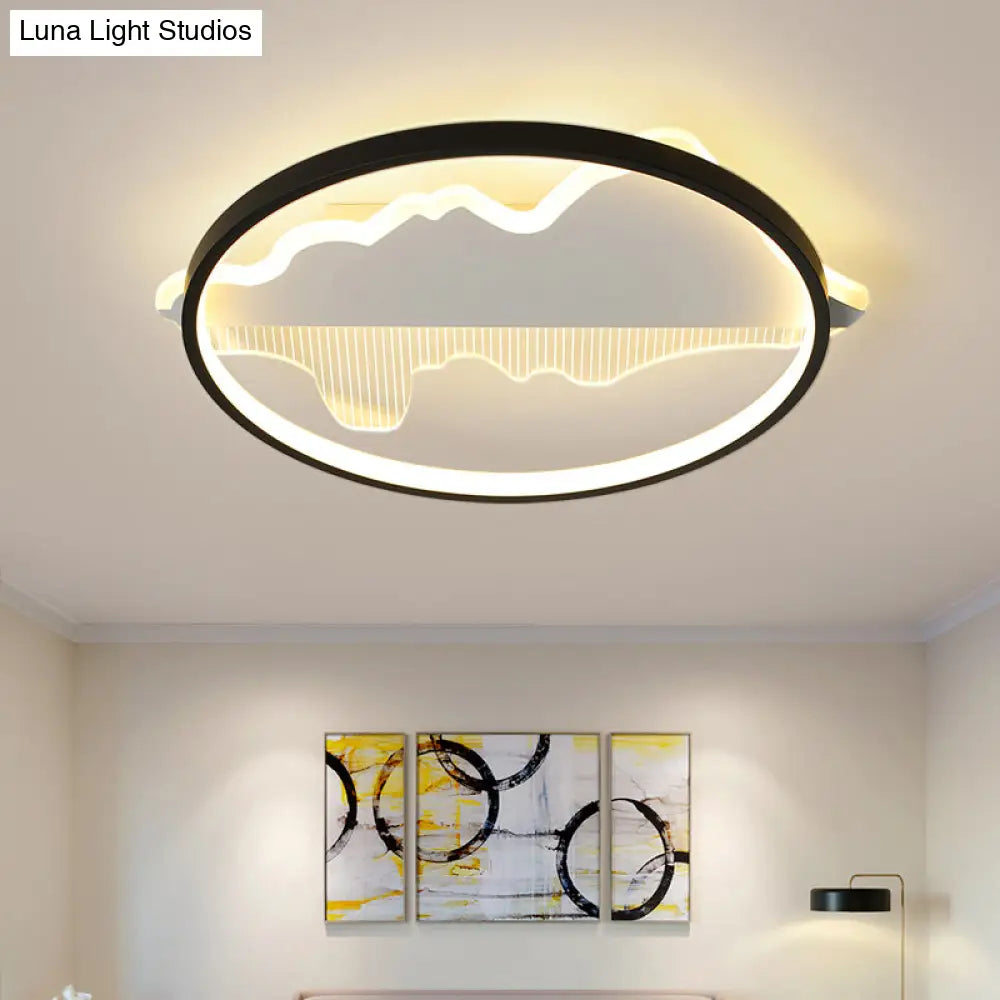 DecorBites™ DecorBites™ Modern Black LED Flushmount Ceiling Light for Minimalist Bedroom Décor