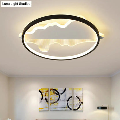 DecorBites™ DecorBites™ Modern Black LED Flushmount Ceiling Light for Minimalist Bedroom Décor