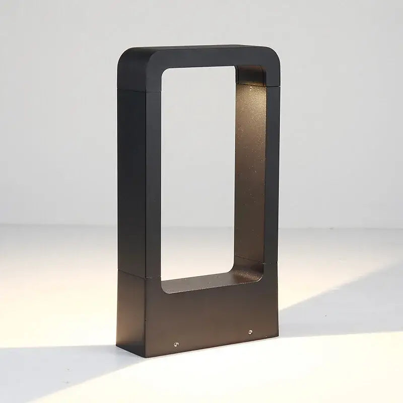 Modern black led garden light rectangular outdoor wall lamp with sleek design and warm interior illumination