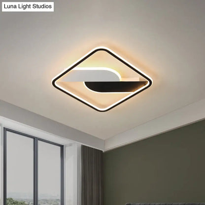 DecorBites™ DecorBites™ Modern Black LED Geometric Metal Ceiling Light Fixture for Living Room, 16"/35.5" Wide, Flush Mount