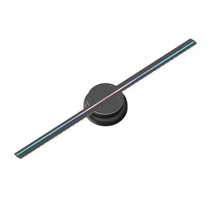 Modern black led hologram fan projector with colorful led strip and circular base for living room decorbites t40 display