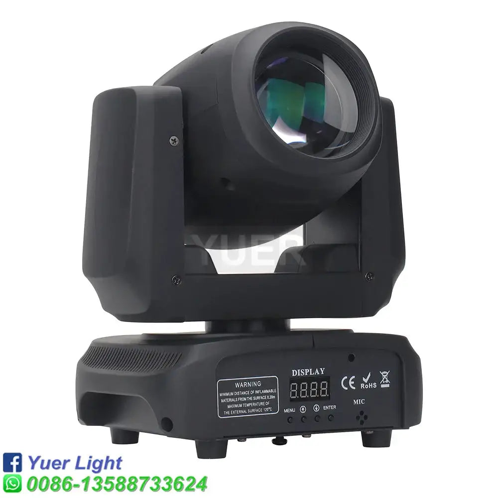 Modern black led moving head light with glossy lens and digital control panel for party room mini beam rgbw use
