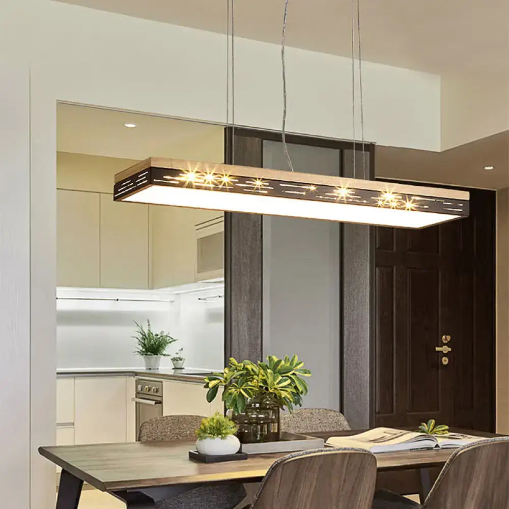 DecorBites™ modern black led pendant ceiling light with sleek metallic frame warm starburst illumination 110v-120v bulb base