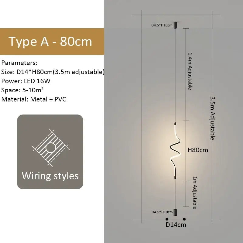 Modern black led pendant light for dining room with curved white pvc and metal rods by decorbites black modern design