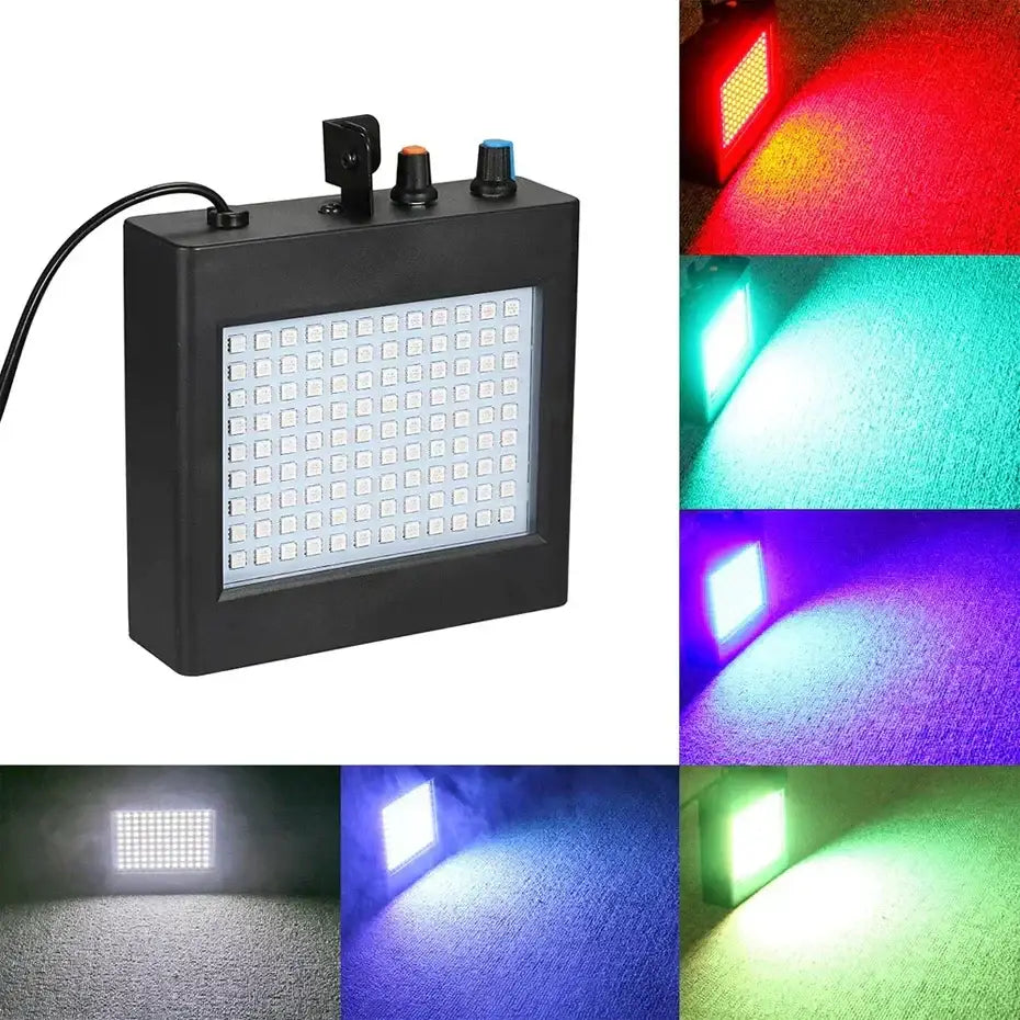 Modern black led rgb white strobe panel light with multiple color settings for stage lighting and party rooms