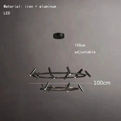 Modern black led spot chandelier made of iron and aluminum with led lighting for living room decorbites black led lamp