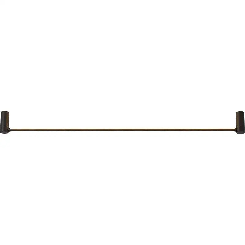 A sleek dark bronze towel rack with cylindrical end caps complements a modern black led strip wall lamp decorbites led strip