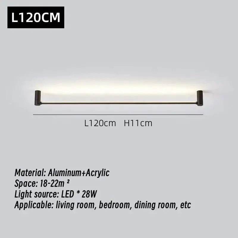 Modern black led strip wall lamp with sleek black aluminum and acrylic design for minimalist living room decorbites led strip