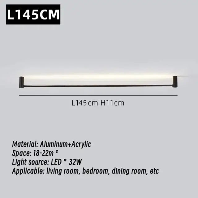 Modern black aluminum and acrylic led strip wall lamp with sleek minimalist design for decorbites led strip living room glow