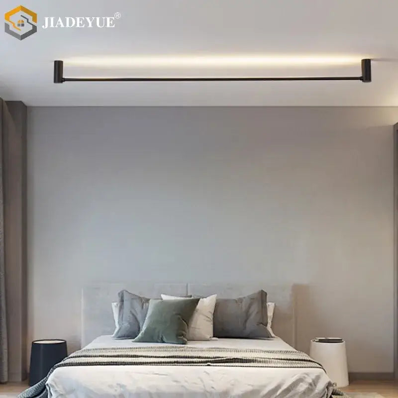 Modern black led strip wall lamp with sleek linear design for minimalist living room decorbites led strip wall lamp