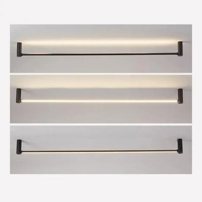 Modern black led strip wall lamp with sleek metal design and warm decorbites led strip illumination for minimalist decor