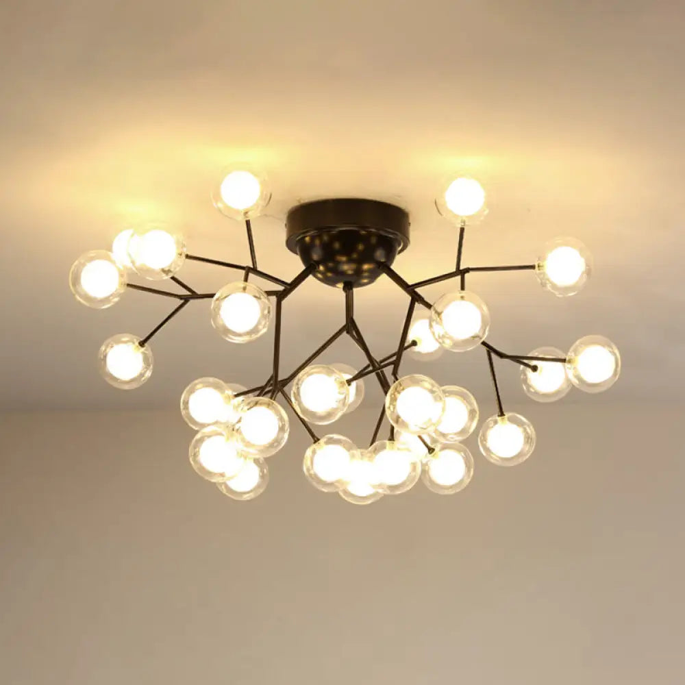DecorBites™ DecorBites™ Modern Black LED Tree Branch Semi Flush Mount Chandelier for Living Room Ceiling