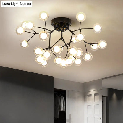 DecorBites™ DecorBites™ Modern Black LED Tree Branch Semi Flush Mount Chandelier for Living Room Ceiling