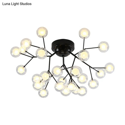 DecorBites™ DecorBites™ Modern Black LED Tree Branch Semi Flush Mount Chandelier for Living Room Ceiling