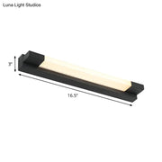 Modern black led vanity mirror light with warm white illumination and sleek design for bathroom maximum bulb wattage included